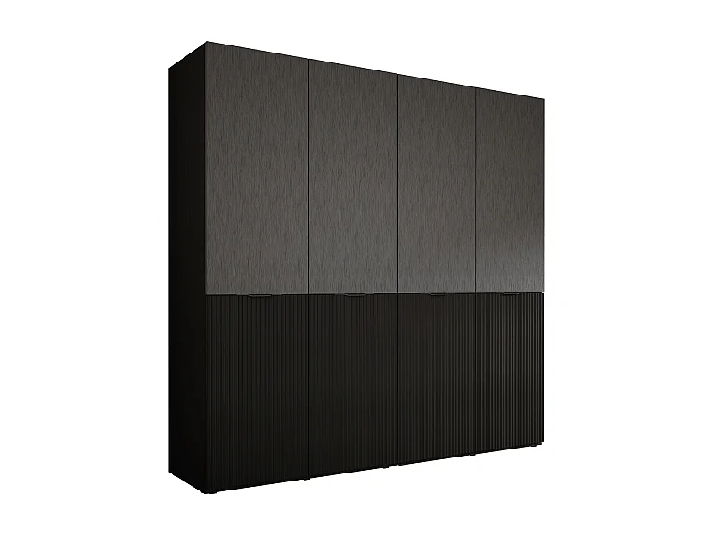 Kleiderschrank: Graphitschwarz, 200 x 200 x 51 cm