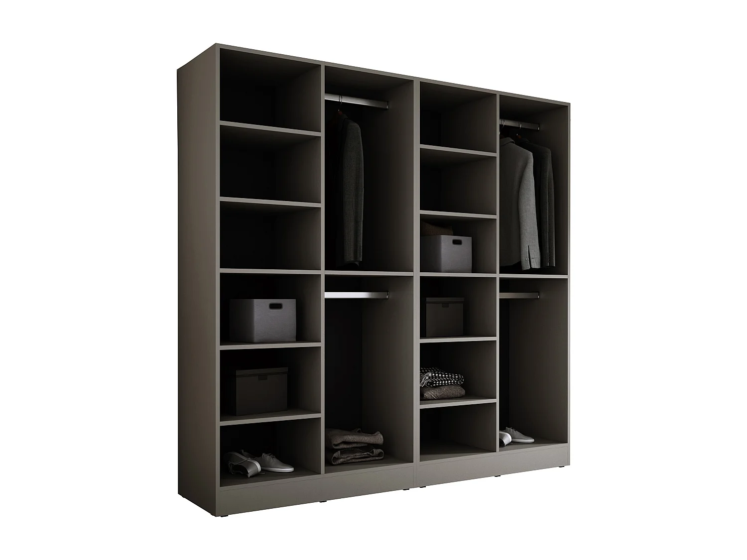 Schrank: Platingrau / Anti-Sonnenschutzglas, 200 x 200 x 51 cm