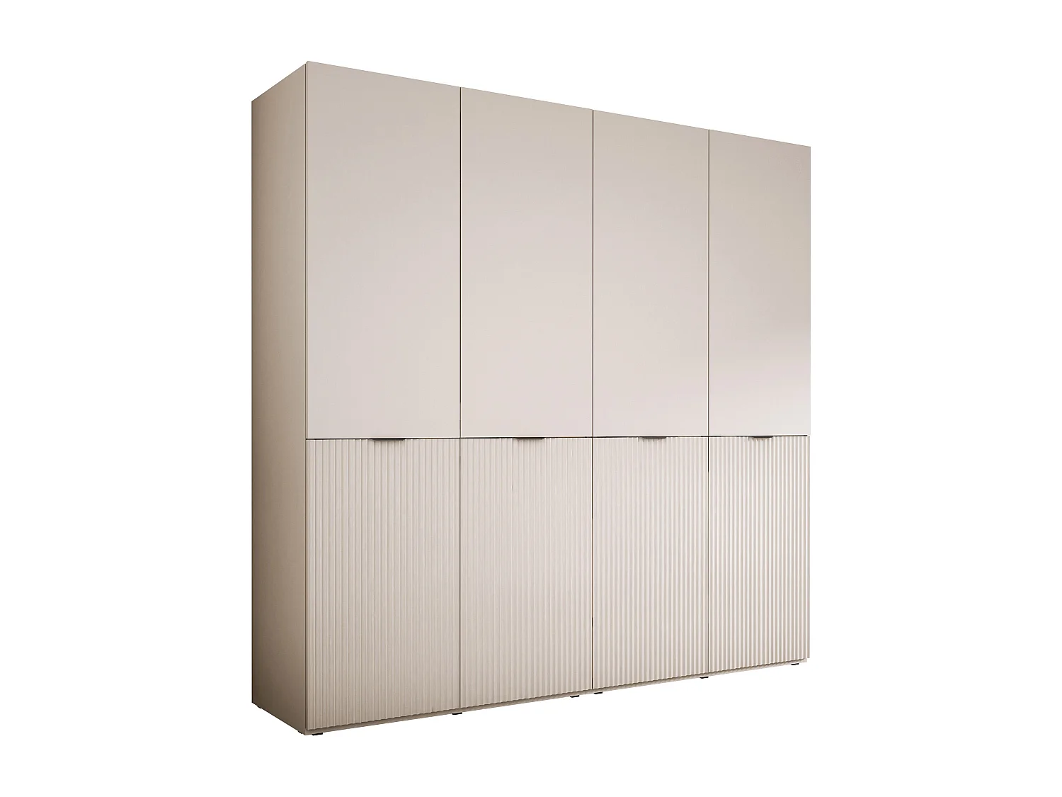 Kleiderschrank: Sandbeige, 200 x 200 x 51 cm