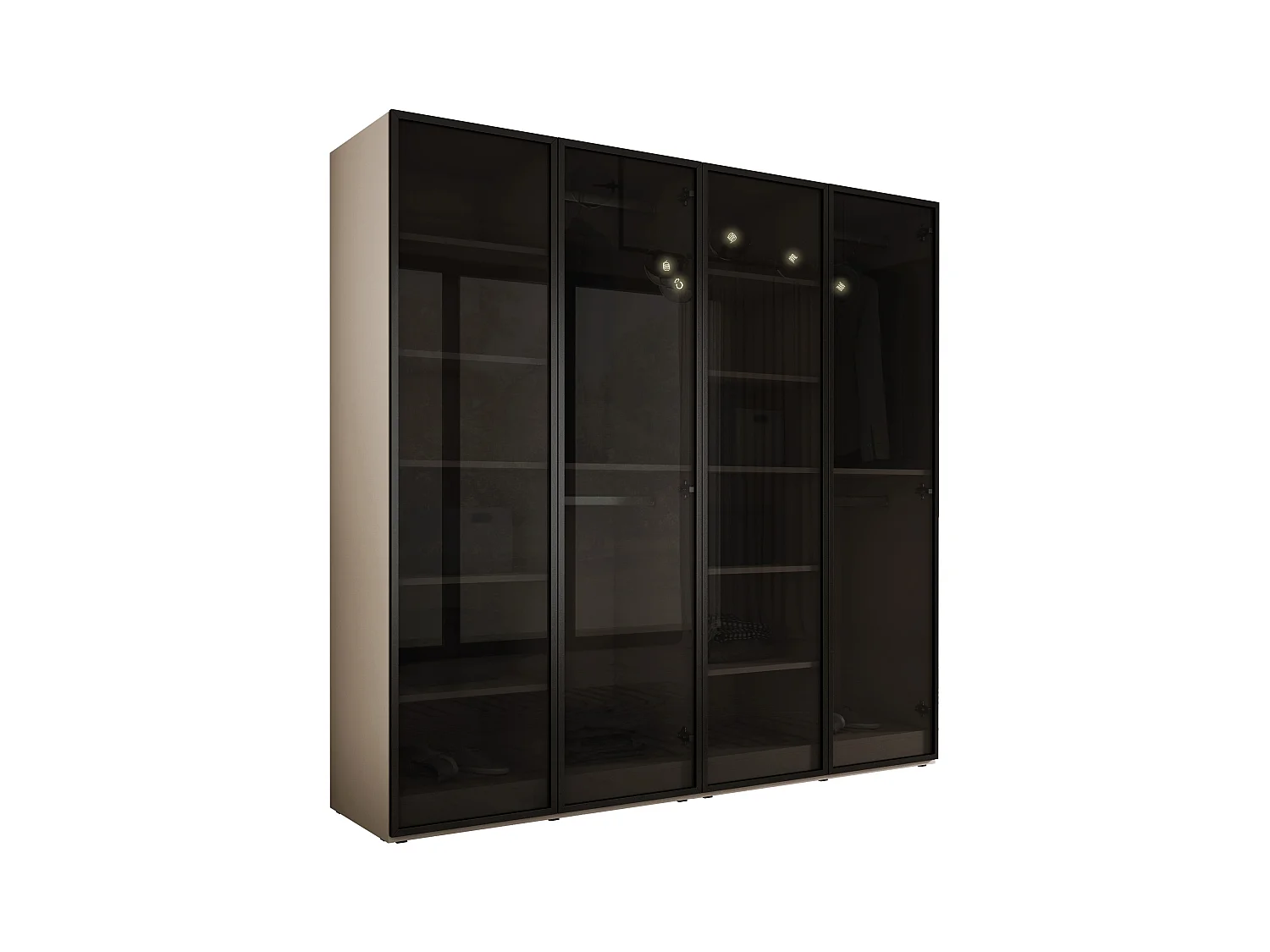 Kleiderschrank, Sandbeige, 2 x 100 x 200 x 51 cm