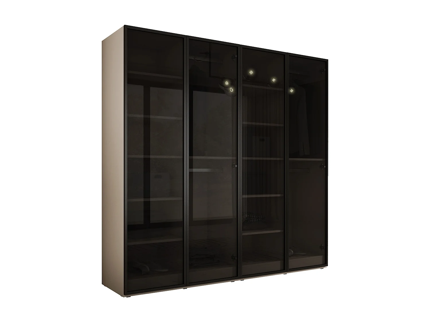 Armadio: Beige Sabbia / Vetro Antisol, 200 x 200 x 51 cm