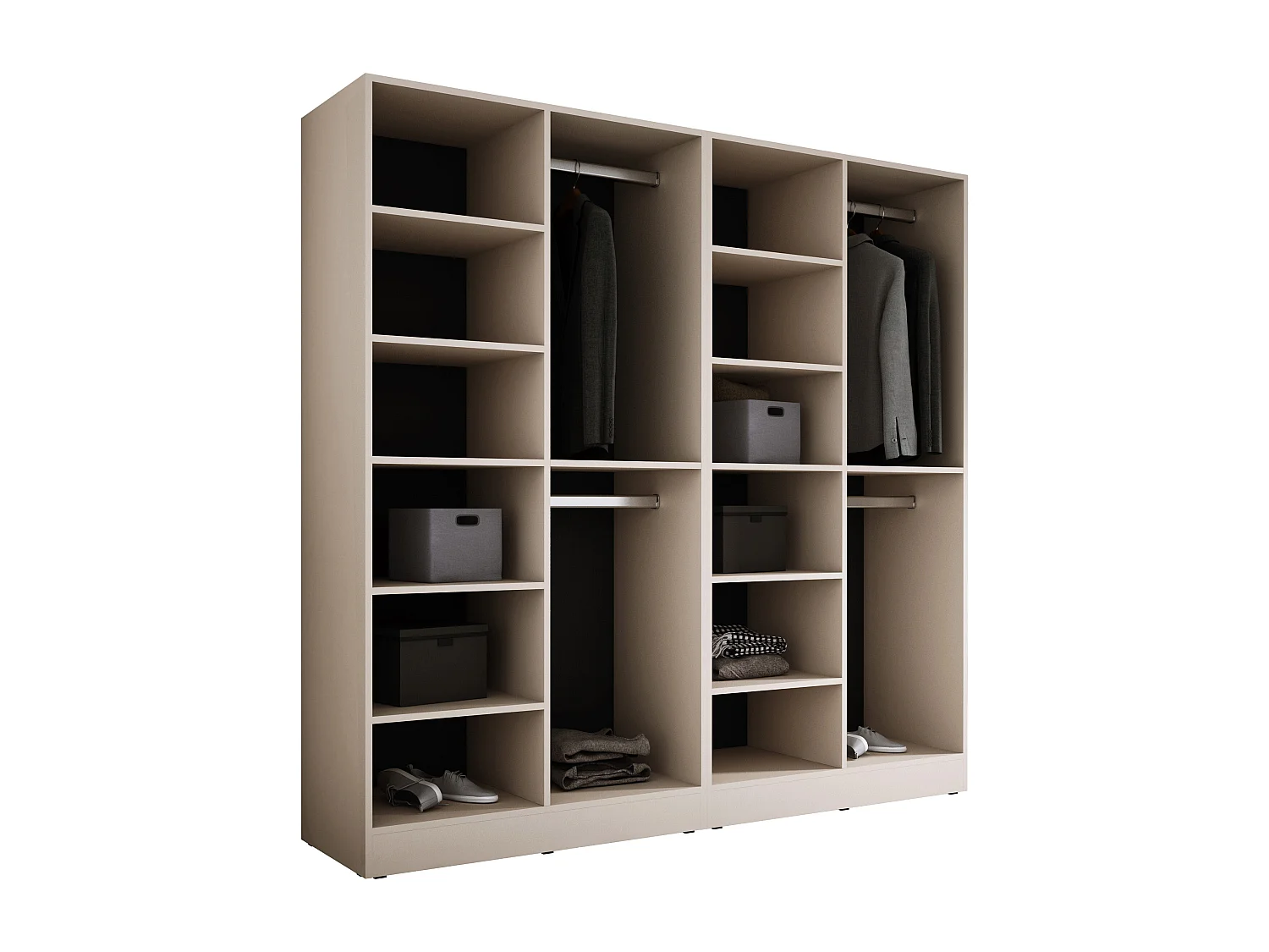 Armadio: Beige Sabbia / Vetro Antisol, 200 x 200 x 51 cm