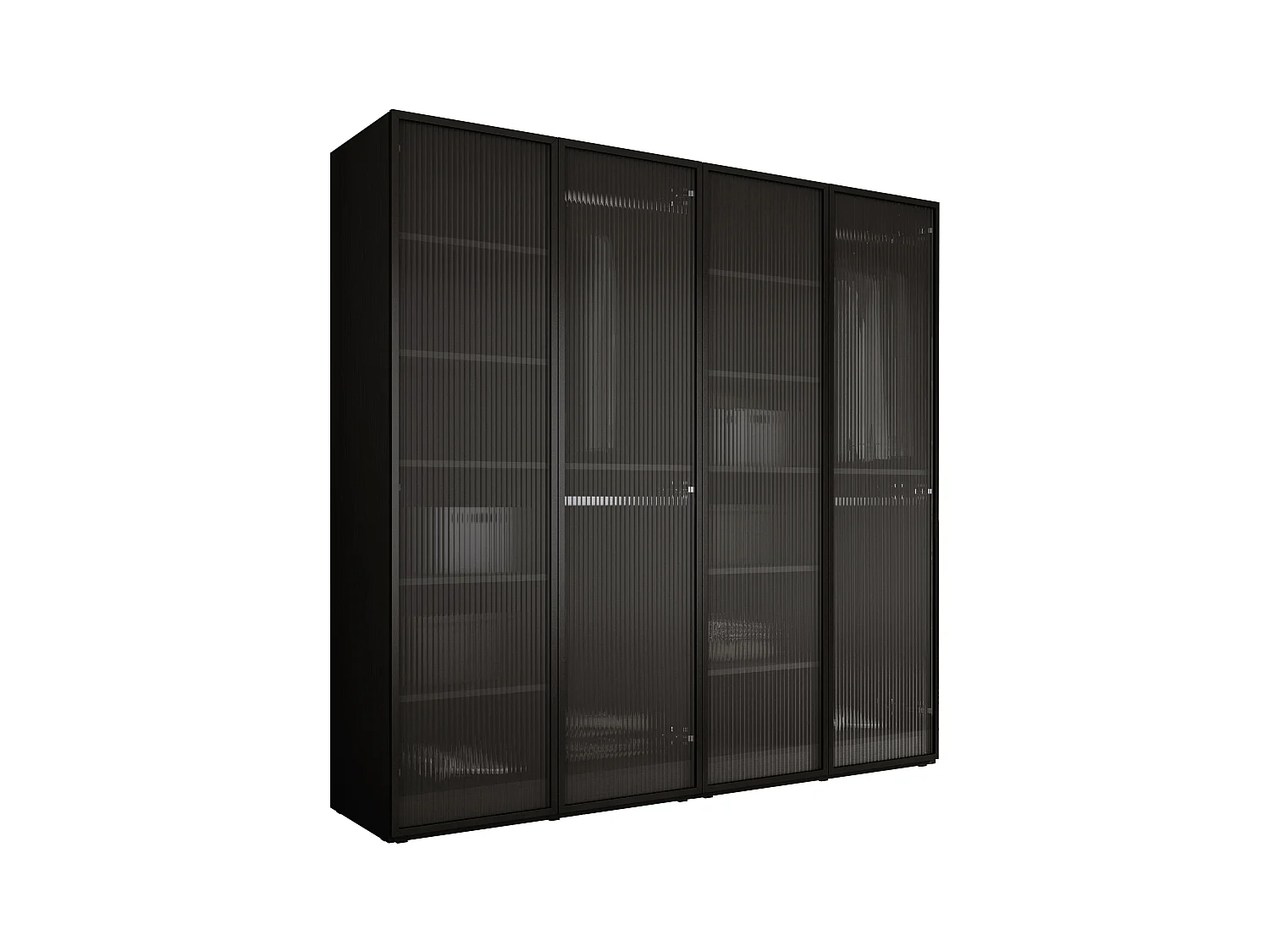 Kleiderschrank, Graphitschwarz / klares Glas, 2 x 100 x 200 x 51 cm
