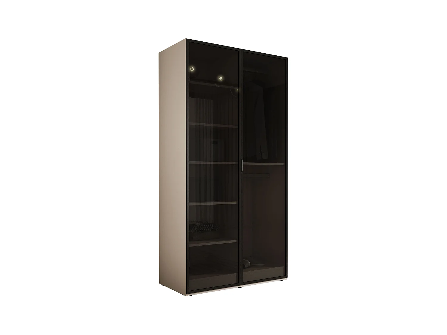 Kleiderschrank, Sandbeige, 100 x 200 x 51 cm