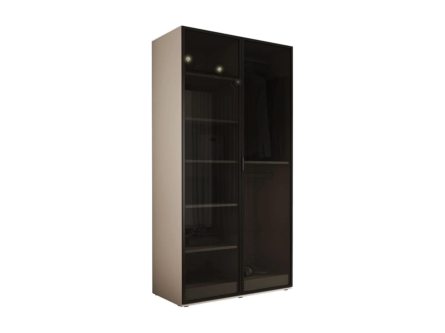 Kleiderschrank, Sandbeige, 100 x 200 x 51 cm