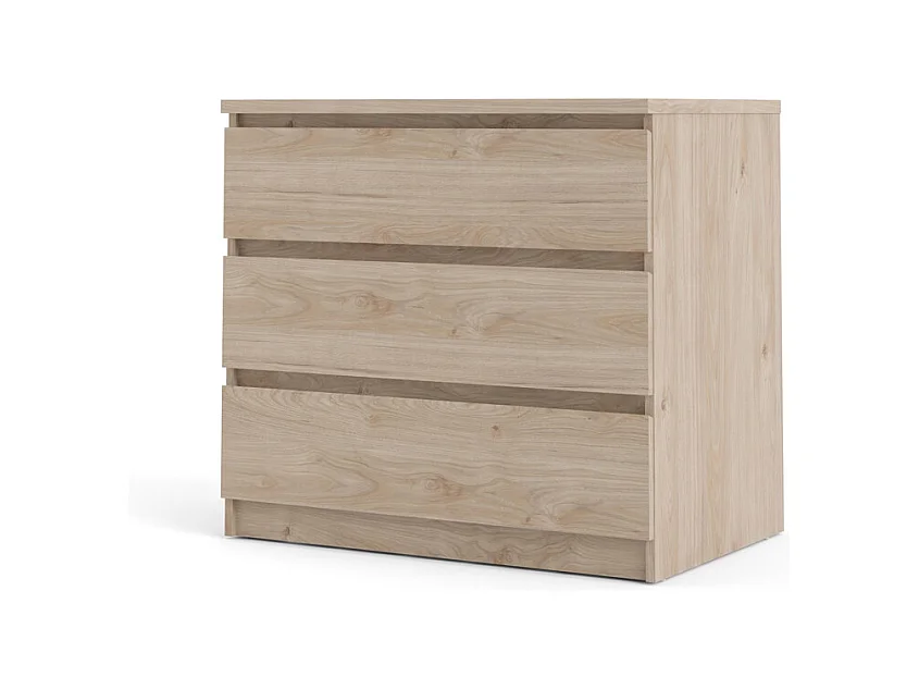 Nada Commode à 3 tiroirs, imitation chêne Hickory.