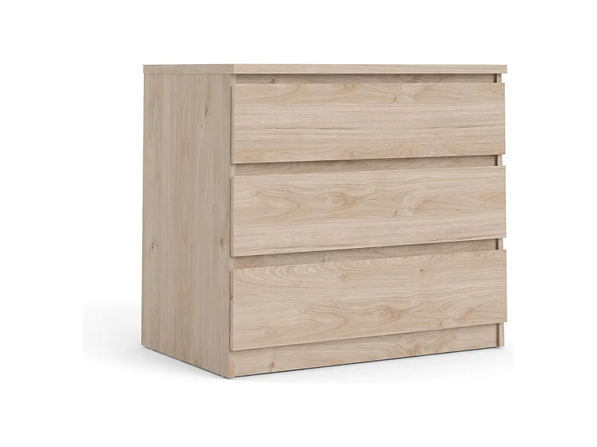 Nada Commode à 3 tiroirs, imitation chêne Hickory.