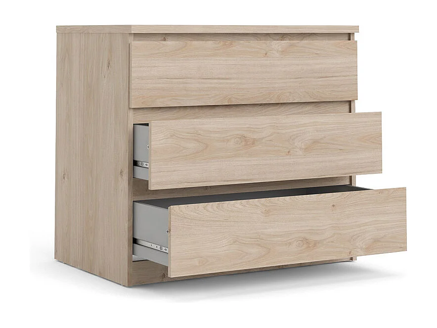 Cassettiera Nada a 3 cassetti, decoro Hickory.