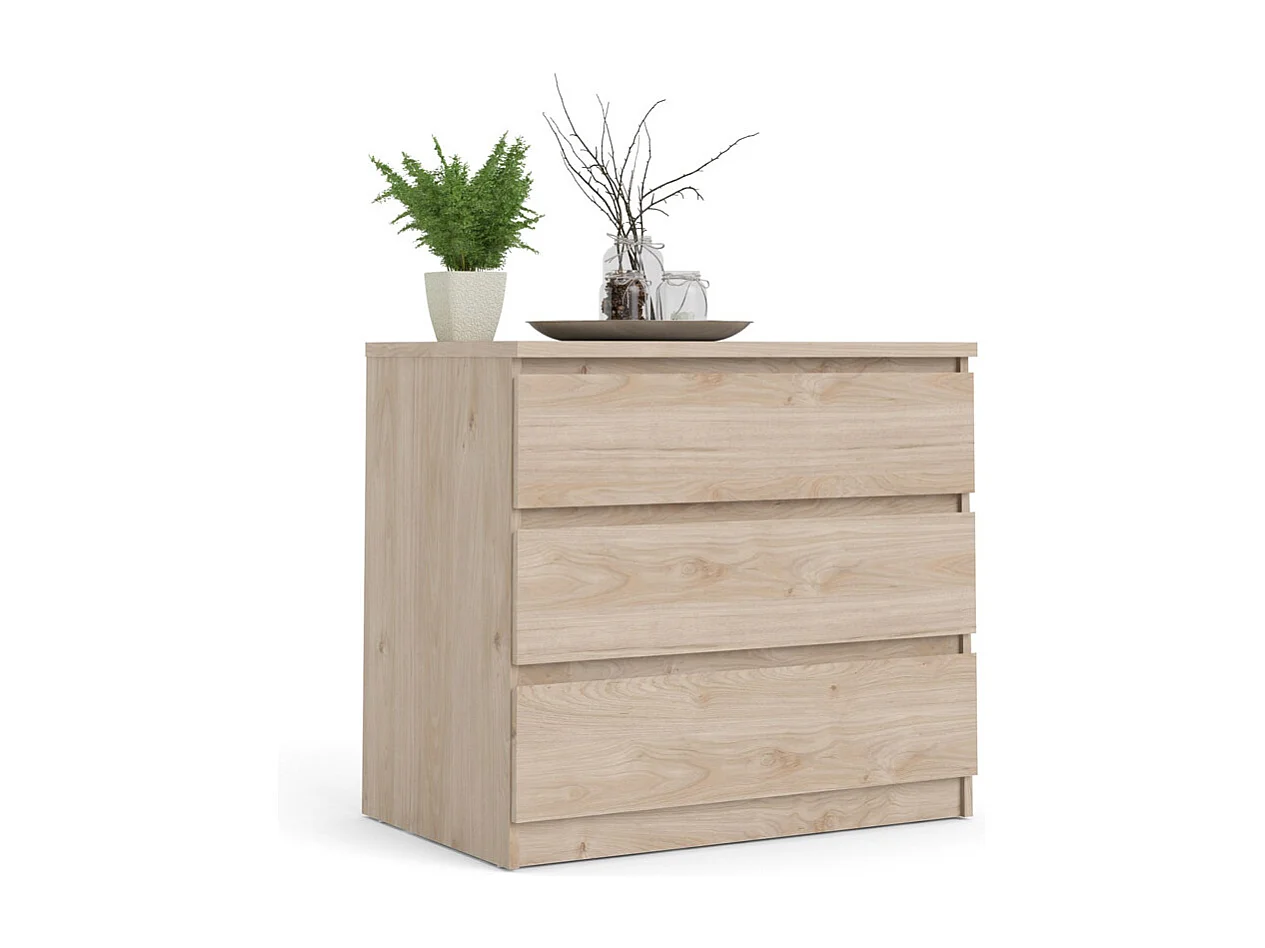 Cassettiera Nada a 3 cassetti, decoro Hickory.