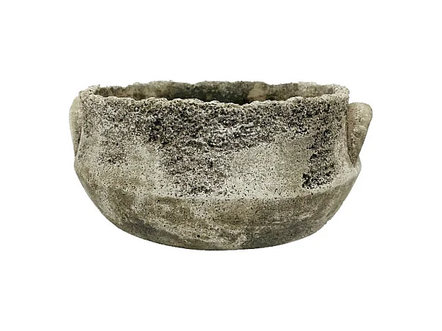 ~ Coupe ronde "Antique" en béton gris vieilli Ø25.5 x 12 cm