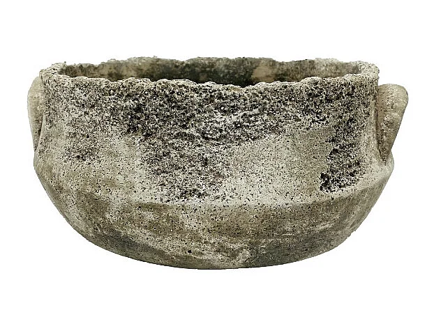 ~ Coupe ronde "Antique" en béton gris vieilli Ø25.5 x 12 cm