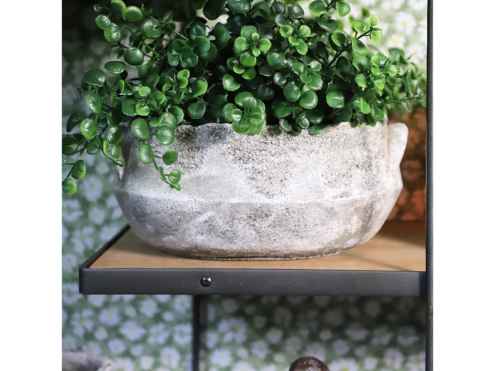 ~ Coupe ronde "Antique" en béton gris vieilli Ø25.5 x 12 cm