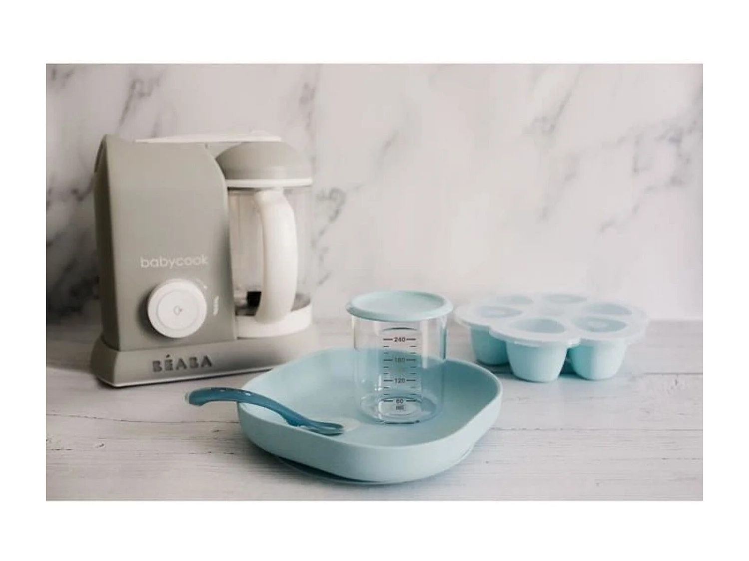 Robot Cuiseur Mixeur Bébé 4 en 1 BEABA Babycook Solo - Gris XL 1100ml