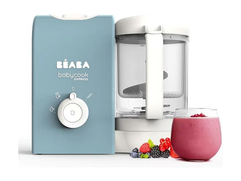 BEABA, Babycook Express, Robot Bébé 4 en 1 Mixeur-Cuiseur, Bleu Baltique