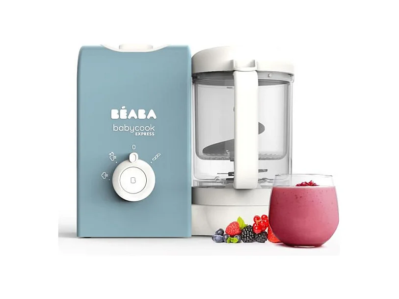 BEABA, Babycook Express, Robot Bébé 4 en 1 Mixeur-Cuiseur, Bleu Baltique