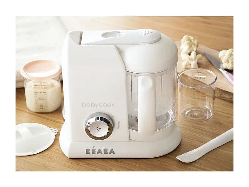 Robot Cuiseur Mixeur Bébé BEABA Babycook Solo 4 en 1 - Blanc XL 1100ml