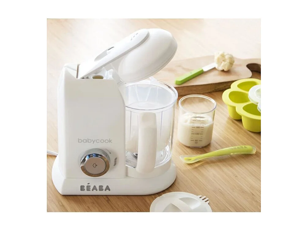 Robot Cuiseur Mixeur Bébé BEABA Babycook Solo 4 en 1 - Blanc XL 1100ml