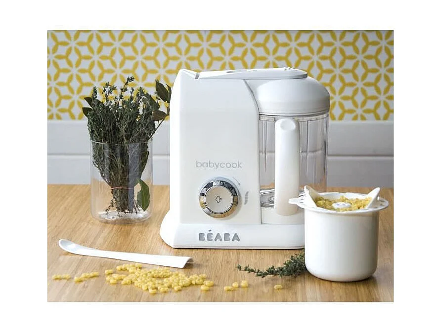 Robot Cuiseur Mixeur Bébé BEABA Babycook Solo 4 en 1 - Blanc XL 1100ml