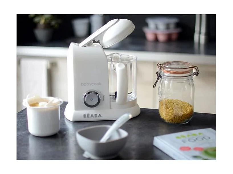 Robot Cuiseur Mixeur Bébé BEABA Babycook Solo 4 en 1 - Blanc XL 1100ml