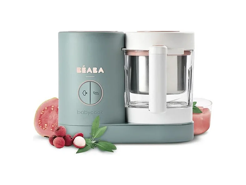 BEABA, Babycook Neo, Robot bebe 4 en 1, Cuiseur, Mixeur, Made in France - Eucalyptus