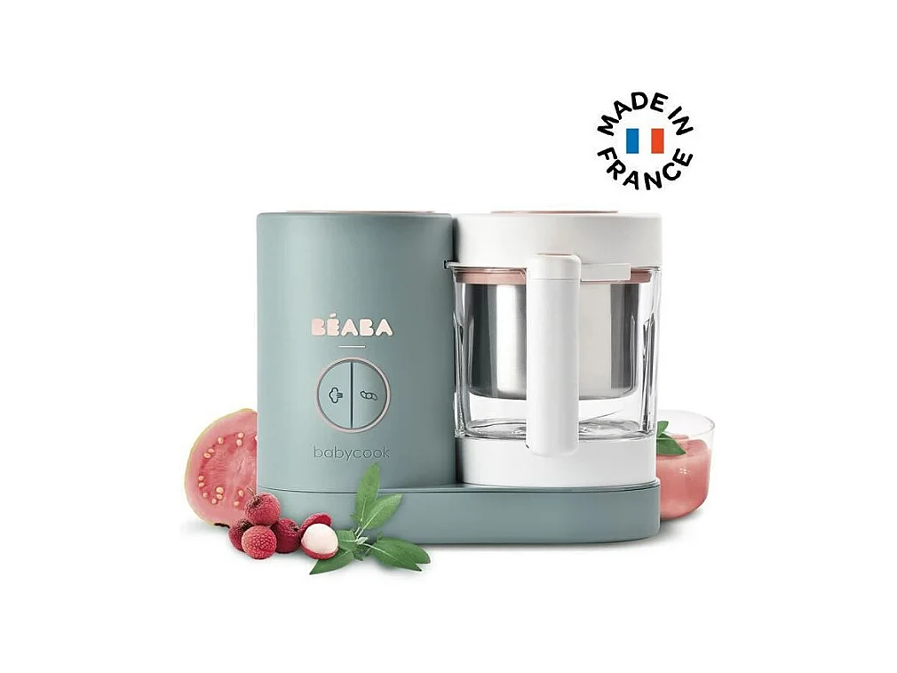 BEABA, Babycook Neo, Robot bebe 4 en 1, Cuiseur, Mixeur, Made in France - Eucalyptus