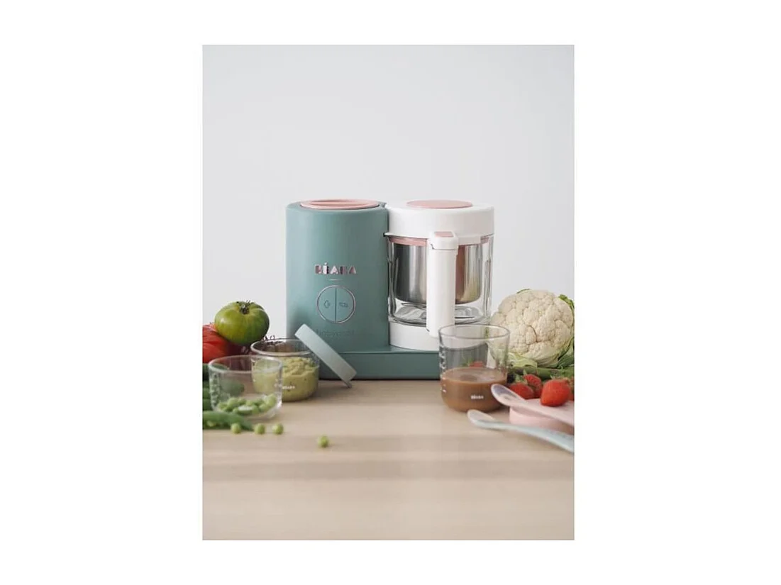 BEABA, Babycook Neo, Robot bebe 4 en 1, Cuiseur, Mixeur, Made in France - Eucalyptus