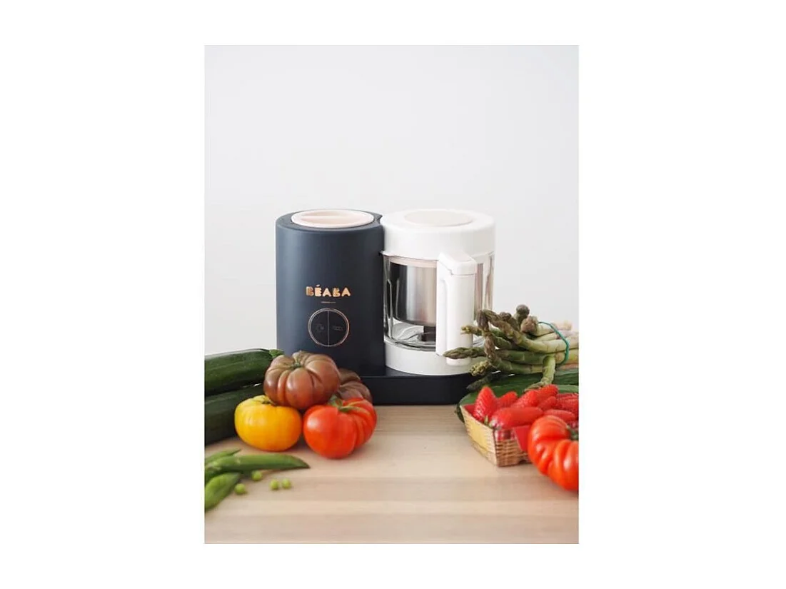 BEABA, Babycook Neo, Robot bebe 4 en 1, Cuiseur, Mixeur, Made in France - Bleu Nuit