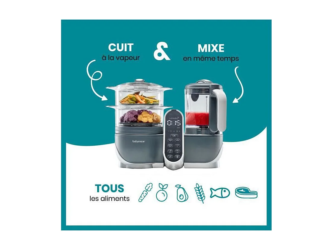 BABYMOOV Robot Cuisine Bebe Nutribaby + Industrial Grey