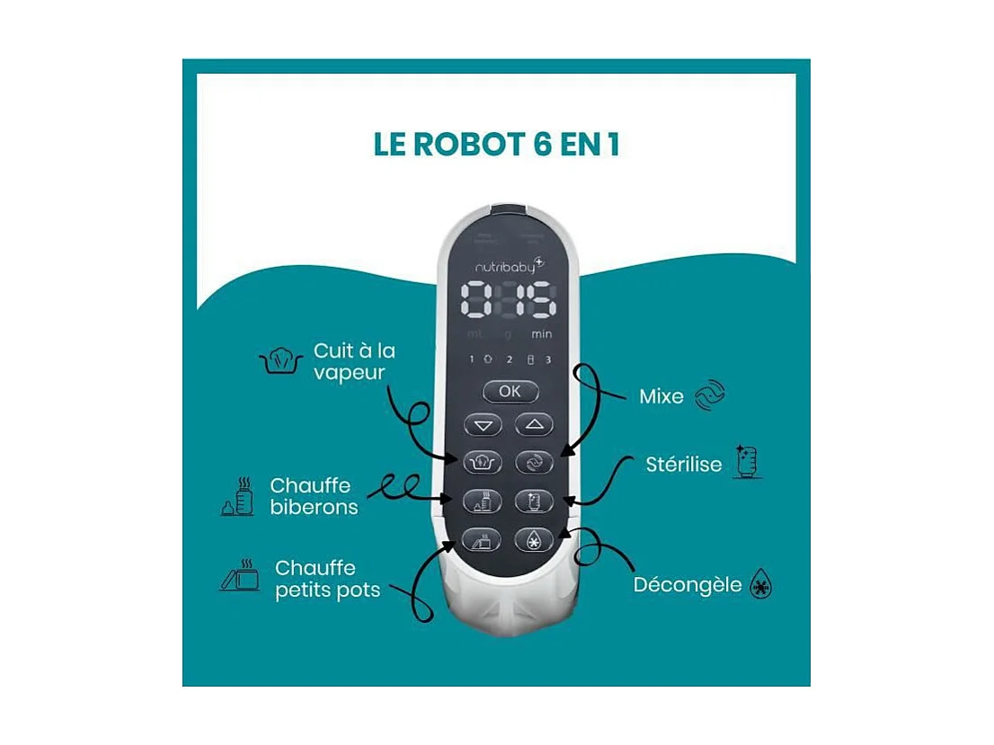 BABYMOOV Robot Cuisine Bebe Nutribaby + Industrial Grey