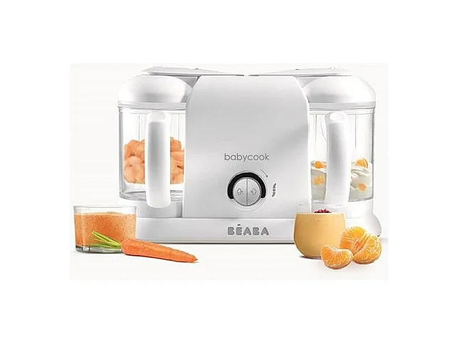 BEABA, Babycook Duo, Robot bebe 4 en 1, Cuiseur, Mixeur, Contenance XXL 2200 ml - Blanc