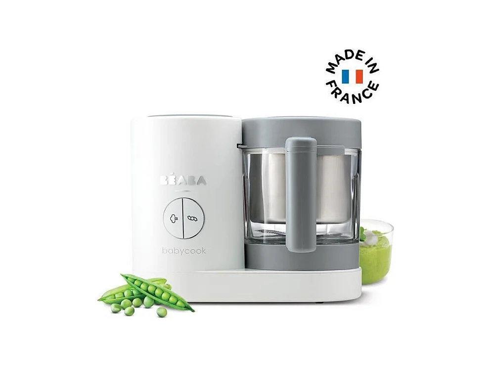 BEABA, Babycook Neo, Robot bebe 4 en 1, Cuiseur, Mixeur, Made in France - Blanc