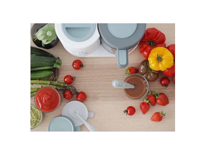 BEABA, Babycook Neo, Robot bebe 4 en 1, Cuiseur, Mixeur, Made in France - Blanc