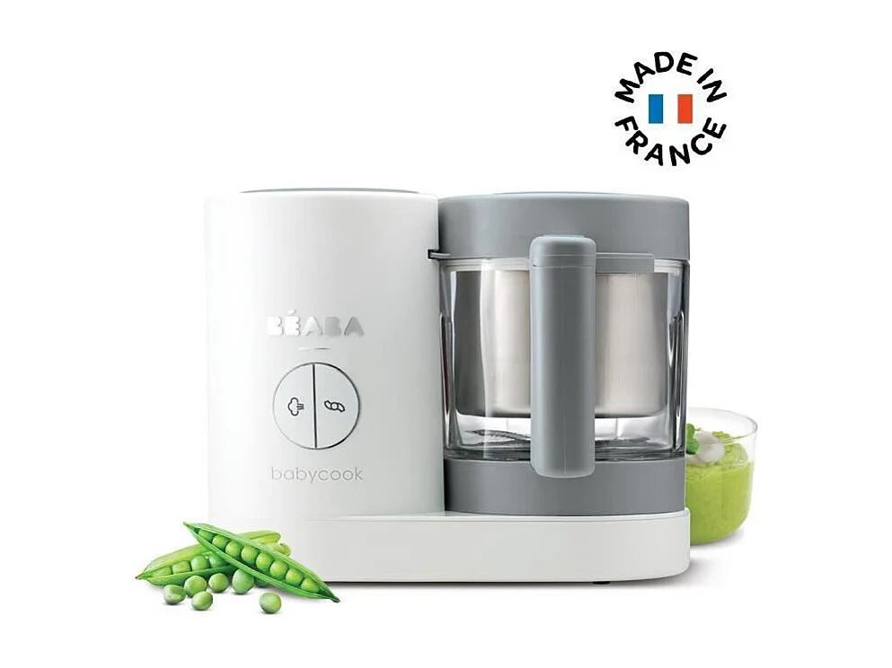 BEABA, Babycook Neo, Robot bebe 4 en 1, Cuiseur, Mixeur, Made in France - Blanc