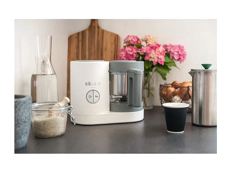 BEABA, Babycook Neo, Robot bebe 4 en 1, Cuiseur, Mixeur, Made in France - Blanc
