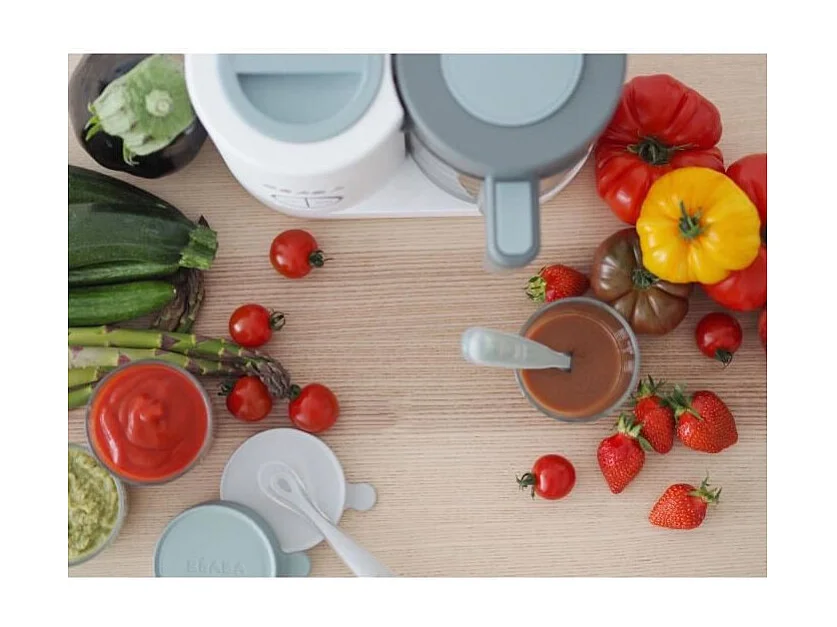 BEABA, Babycook Neo, Robot bebe 4 en 1, Cuiseur, Mixeur, Made in France - Blanc