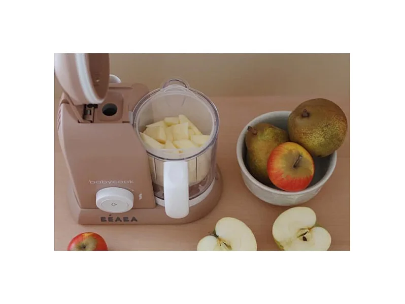 BEABA Babycook Solo Pralin - Robot Bébé 4 en 1, Cuiseur-Mixeur, Vapeur Rapide 15min, Bol XL 1100ml