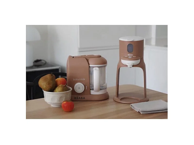 BEABA Babycook Solo Pralin - Robot Bébé 4 en 1, Cuiseur-Mixeur, Vapeur Rapide 15min, Bol XL 1100ml