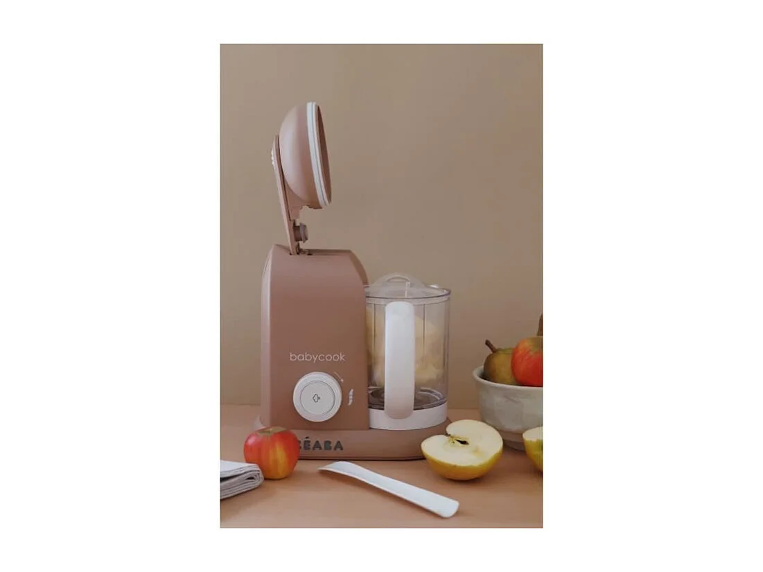 BEABA Babycook Solo Pralin - Robot Bébé 4 en 1, Cuiseur-Mixeur, Vapeur Rapide 15min, Bol XL 1100ml