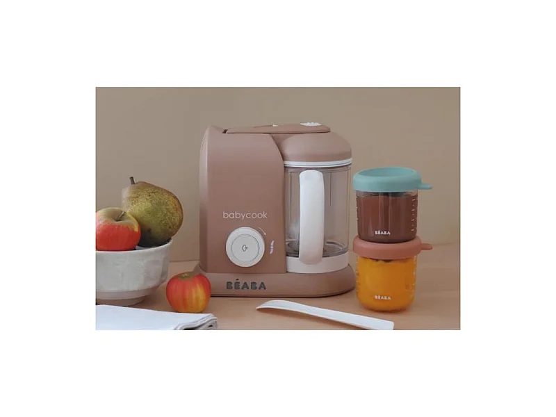 BEABA Babycook Solo Pralin - Robot Bébé 4 en 1, Cuiseur-Mixeur, Vapeur Rapide 15min, Bol XL 1100ml