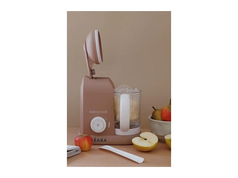 BEABA Babycook Solo Pralin - Robot Bébé 4 en 1, Cuiseur-Mixeur, Vapeur Rapide 15min, Bol XL 1100ml