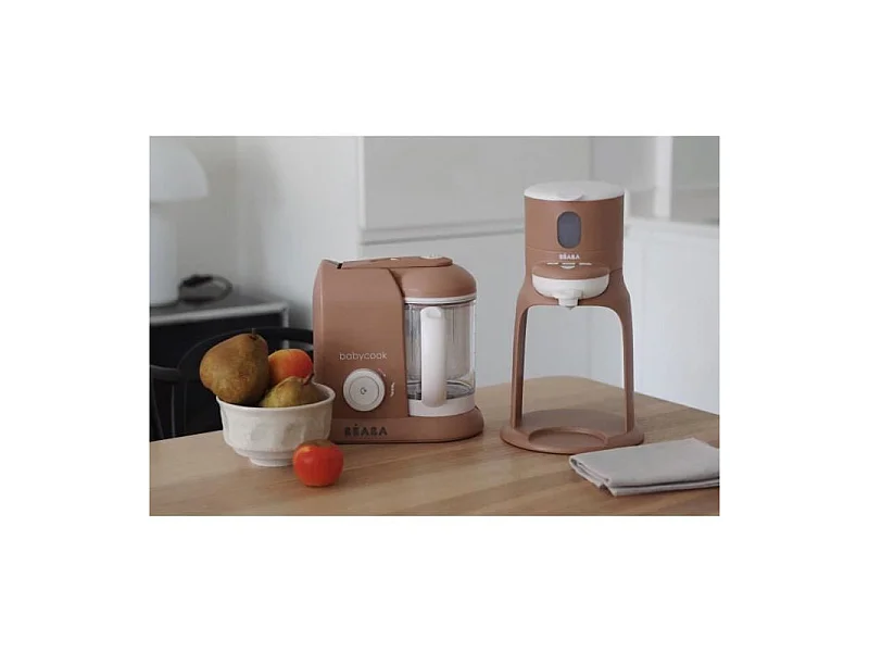 BEABA Babycook Solo Pralin - Robot Bébé 4 en 1, Cuiseur-Mixeur, Vapeur Rapide 15min, Bol XL 1100ml