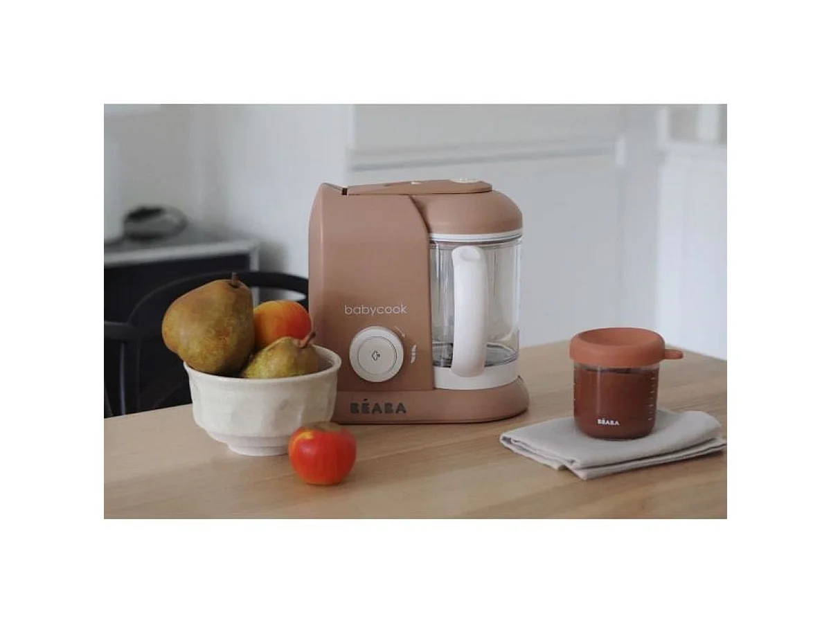 BEABA Babycook Solo Pralin - Robot Bébé 4 en 1, Cuiseur-Mixeur, Vapeur Rapide 15min, Bol XL 1100ml