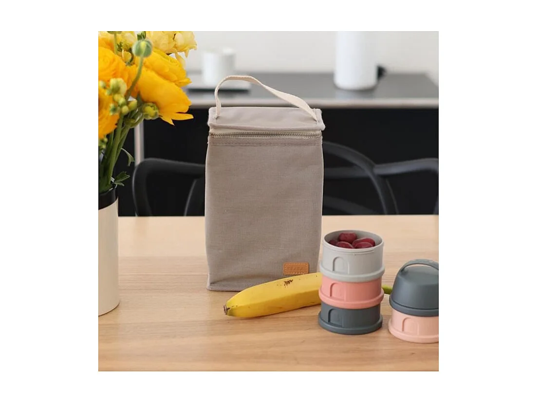 BEABA, Pochette repas bébé, isotherme, gris perle