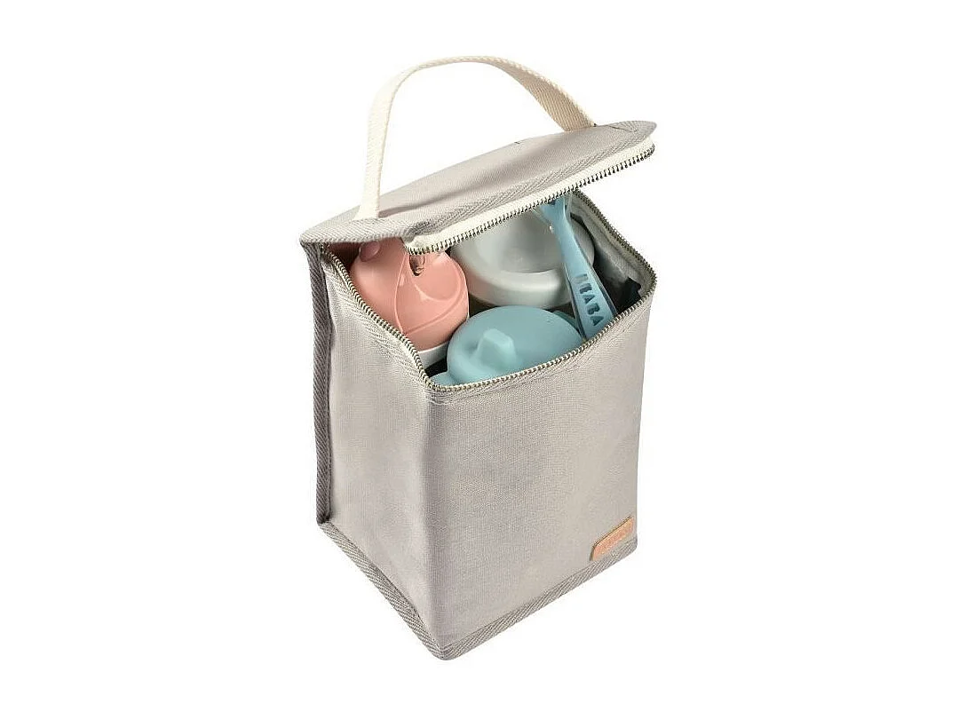 BEABA, Pochette repas bébé, isotherme, gris perle