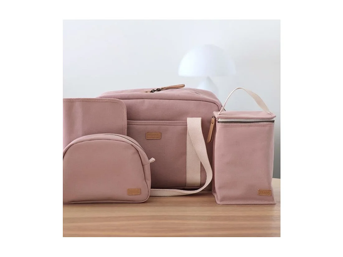 BEABA, Pochette repas bébé, isotherme, rose poudré