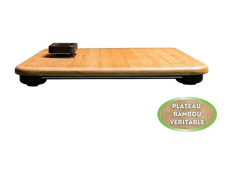 LITTLE BALANCE 8419 Kinetic Premium, Pese-personne sans pile, Rechargeable par son bouton Little Balance, 150 kg / 100 g, Bambou