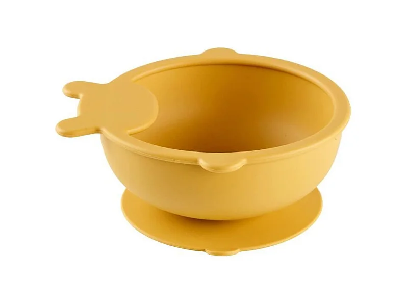 Bol Ventouse - THERMOBABY - Silicone - Jaune Miel, antidérapant et incassable
