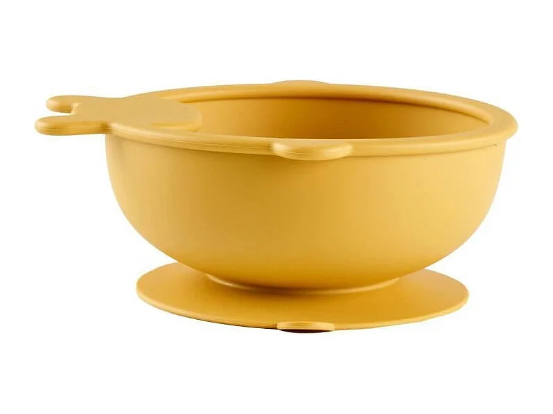 Bol Ventouse - THERMOBABY - Silicone - Jaune Miel, antidérapant et incassable