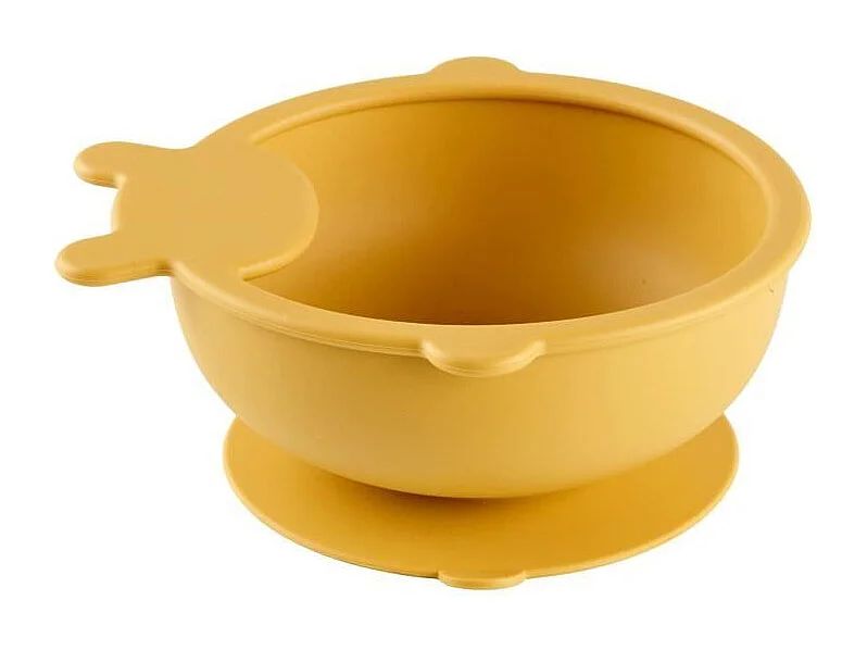 Bol Ventouse - THERMOBABY - Silicone - Jaune Miel, antidérapant et incassable