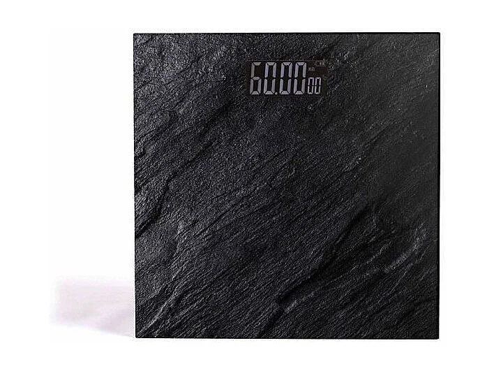 LIVOO DOM382PI - Pese-personne electronique -  Impression pierre -  Plateau en verre -  Pesee jusqua 180 kg -  Precision 100g